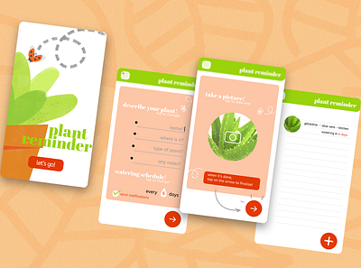 Plant reminder app design flat graphic design illustration illustrator notifications photoshop plant reminder ui ux uxui uxuidesign