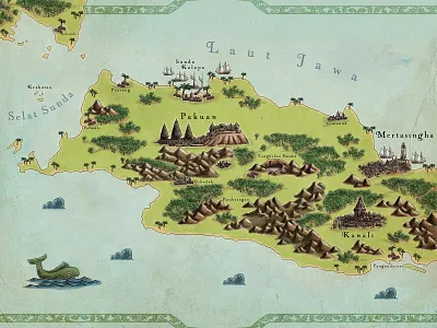 Sunda Kingdom art drawing illustration indonesia java kingdom map mapping painting pajajaran sunda west