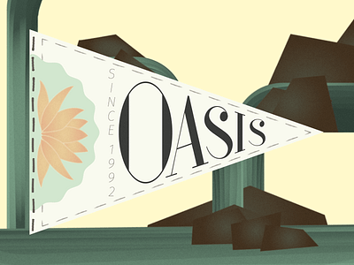 Oasis Pennant adobe illustrator ambient dribbbleweeklywarmup oasis pennant rebound takashi kokubo