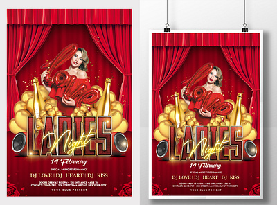 Valentine Poster Template celebration club ladies night flyer nightclub party romantic valentine valentine flyer valentines day flyer valentines flyer