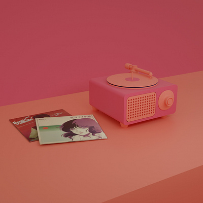 vinyl player 3d cinema 4d design illustration render