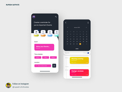 Event calender app android app app app design application calendar calendar design css ui design design iosapp typography ui ux