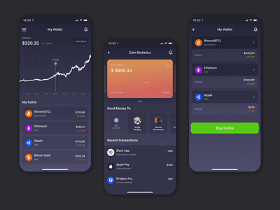 Cryptos - IOS Mobile App app crypto crypto wallet cryptocurrency design iphonex shot ui visual design