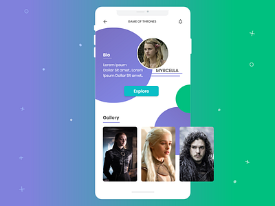 Gallery screen APP design android app android app design app app design colorful game of thrones minimalist mockup design ui uidesign ux uxdesign white