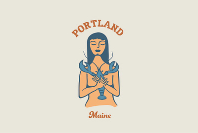 Lobsterwhoa-man bluelobster design graphic illustration lobster maine mermaid portland sea vector