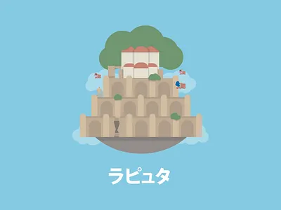 Castle in the Sky anime castle ghibli graphic illustration japan laputa