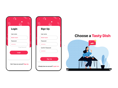 Sign In UI app design food app food sign in ui illustration inspiration sign in sign up ui user interface ux web