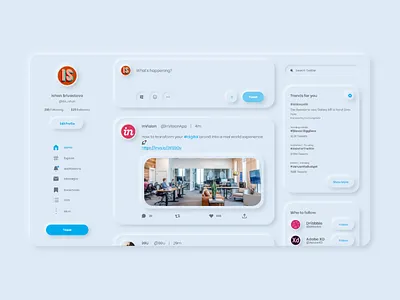 Twitter Neumorphic Redesign brand brand identity neumorphic neumorphic design redesign skeuomorphic skeuomorphism tweet twitter ui user experience user experience design user interface user interface design ux