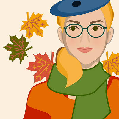 Autumn Avatar autumn autumn leaves avatar fall girl illustration