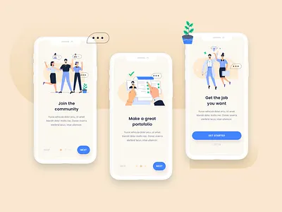 Onboarding mobiles using Job seeking Illustrations app design illustration job jobseeker onboard onboarding onboarding screen ui vector
