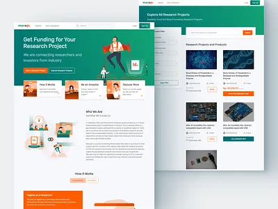 Maroojic | Research Funding Platform app investment platform research research funding ui ux web
