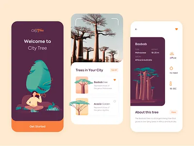 City Tree - Mobile App app clean colors design illustration minimal mobile ui ux vector