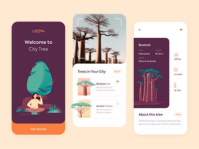 City Tree - Mobile App app clean colors design illustration minimal mobile ui ux vector