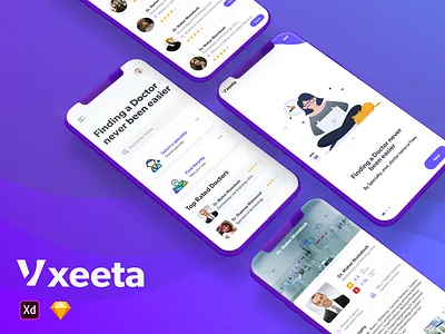 Vxeeta design doctor hospital icons illustration mobile app design mobile design mobile ui ui ux vector