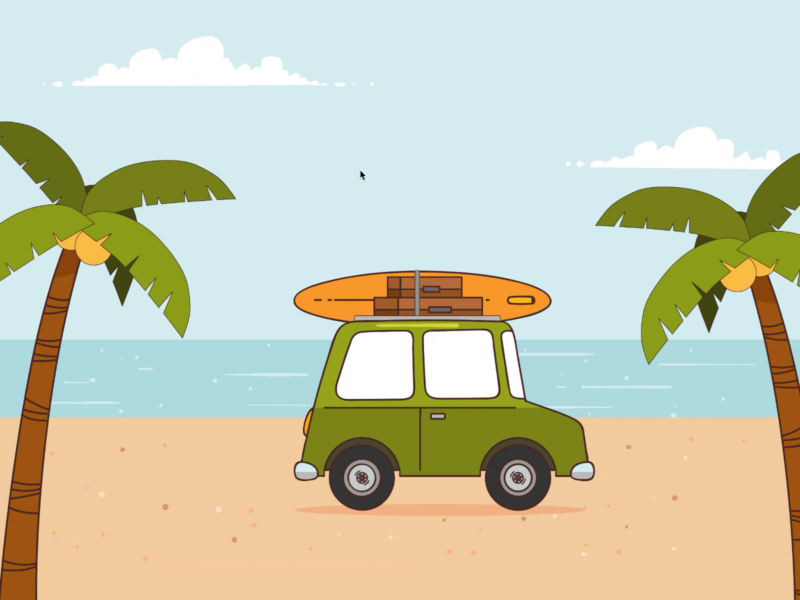 Peaceful Travel animation design holiday illustrator interaction micro interaction peace summer travel ui vector xd