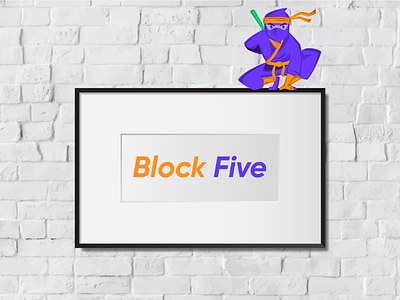 Ninja Photo Frame art block five blockfive design designer frame illustration illustrator logo ninja ninjas photo picture vector wall
