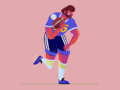 Football Illustration. football football player game illustration offense playoffs sports superbowl