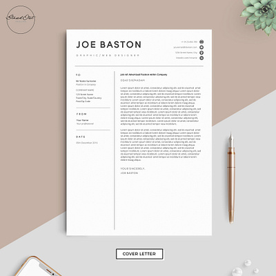 Resume/CV Template - JOE clean resume creative resume curriculum vitae cv cv template modern modern resume professional resume resume template template