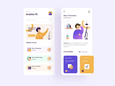 Online Course App app course design dribbble graphic design icon illustration lesson mobile modern illustration myicon