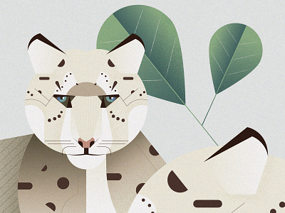 Snow leopard - Parco Natura Viva animal green illustration nature parconaturaviva snowleopard sustainability sustainable vector