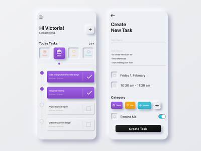 To-do App_Light app dashboard data design download dribble figmadesign freebie hello dribble hellodribbble icons illustration minimal mobile app modal navigation neumorphism product profile skeuomorphism