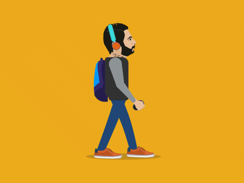 music walking 2d animation 2d character animation animation design animations design illustration motion graphics