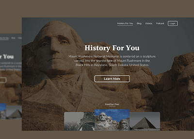 Rushmore UI education education website geography history landing page nature ui ui design uiux web web design