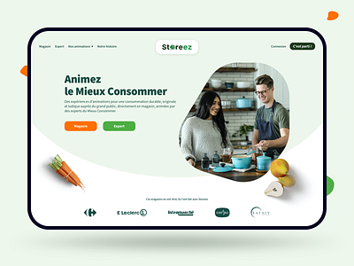 Storeez • Landing page animation branding cooking food interface landing page ui ux web