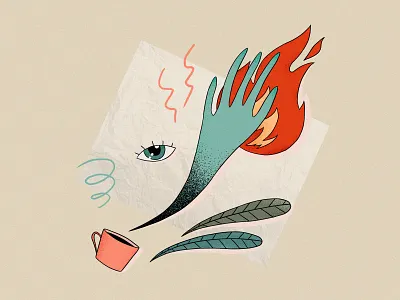 Our Planet Week design digital drawing fire green art illustration lets draw for change our planet week red save the planet surreal texture wacom intuos