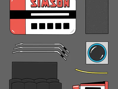 Bicycle Repair Kit bicycle bike colorful glue illustration kit line repair simson