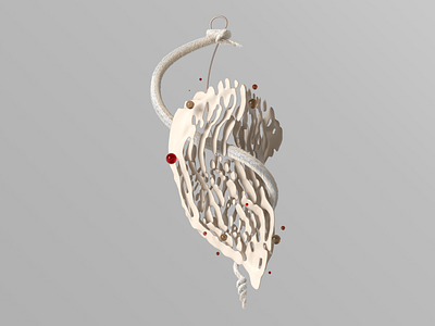 Formation II 3d abstract bones c4d hair illustration minimalism octane