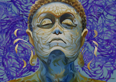 buddha digitalpaint illustration vector