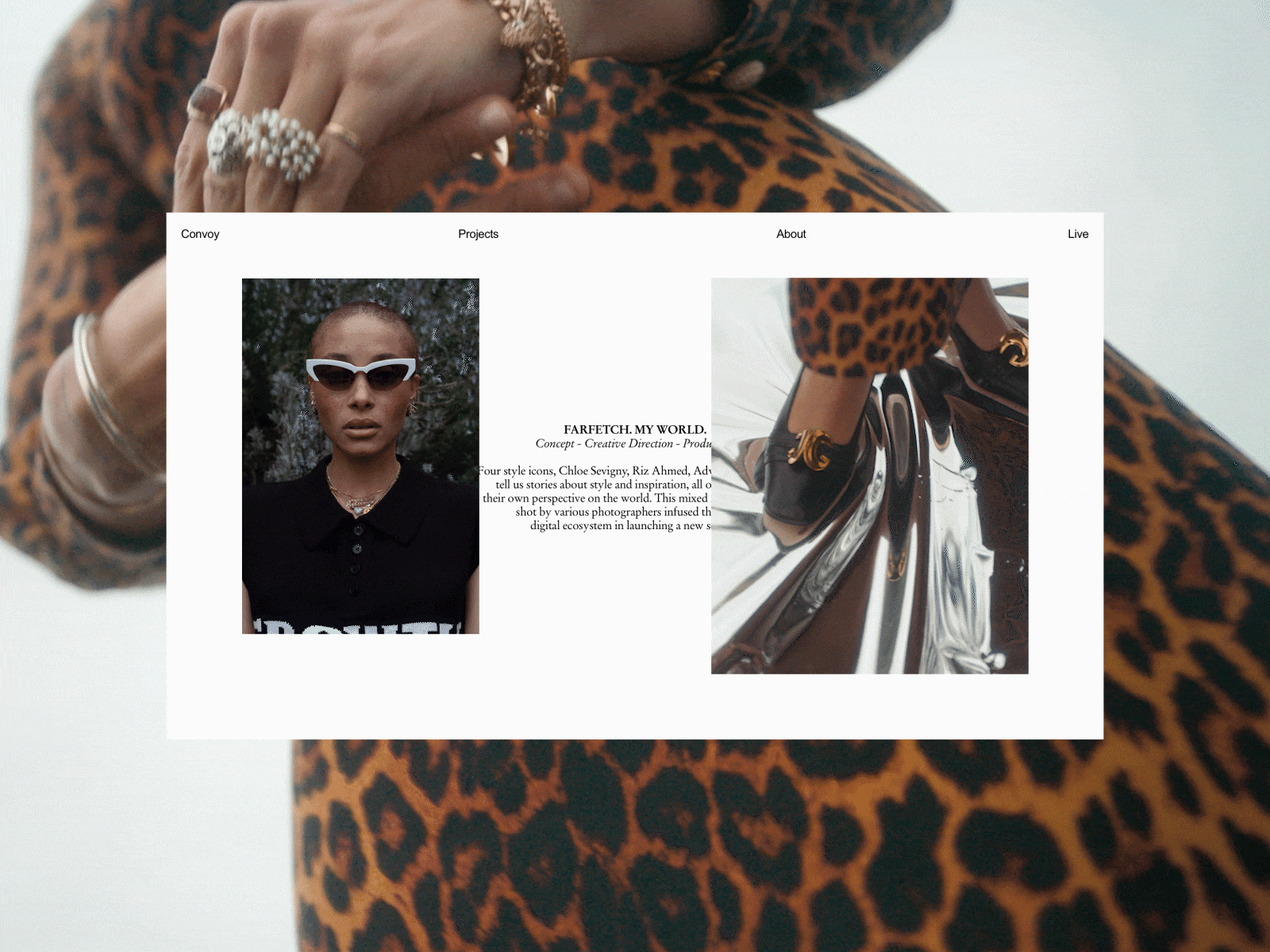 Convoy - Farfetch My World, layout design concept design editorial web webdesign website