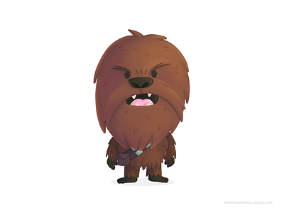 Chewbacca cartoon character chewbacca chewy children cute disney fanart kidlitart kids mexico procreate