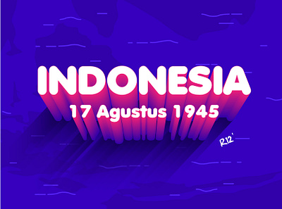 Indonesia 17 August 1945 branding design illustration logo typography vector