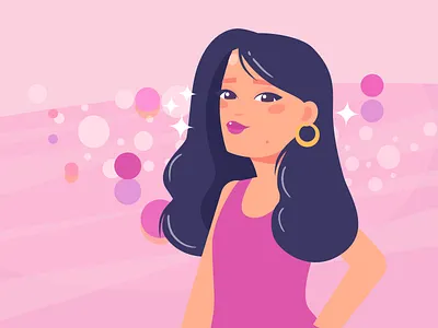 Star character characterdesign fashion female girl illustraion makeup motion pretty star woman