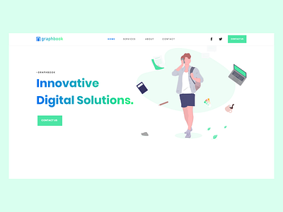 Graphbook - Home Banner agency design figma figmadesign figmaindia illustration ui ux vector web web design webdesign website