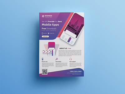 Mobile App Flyer ad adverts android app application commerce corporate design digital flyer flyer mobile ios iphone mobile mobile flyer phone play poster promotion sale