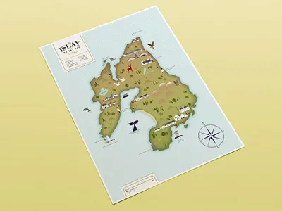 Whisky map of Islay ardbeg bowmore compass design etsy food gift illustration island islay lagavulin map poster print scotland travel vector whiskey whisky
