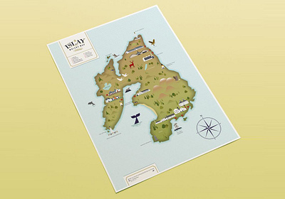 Whisky map of Islay ardbeg bowmore compass design etsy food gift illustration island islay lagavulin map poster print scotland travel vector whiskey whisky