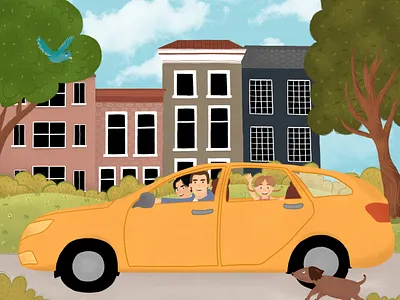 family in car character character design children childrens book childrens illustration design illustration детская детскаяиллюстрация иллюстрация