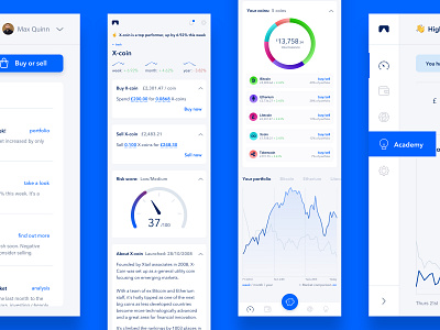 Crypto Currency App app bitcoin chart crypto crypto wallet cryptocurrency dashboard data visualization feed interface investment mobile app mobile app design mobile ui notifications product design ui uiux web app web dashboard