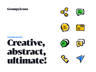 Grumpyicons - Communication Kit brush crazy handdraw icon icon pack iconography icons icons design iconset illustration line icons stroke vector