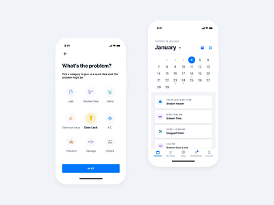 Real Estate Management - Tasks animation app app design calendar ios iphone list minimal mobile property real estate tasks ui design uidesign uxdesign