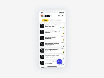 ideally - ideas sharing and voting app app ideas mobile people sharing ui voice voting