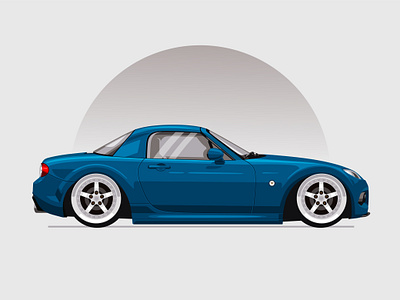 Mazda Miata Nc 2d blue car digital flat illustration sport car vector vector illustration