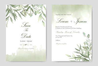 Elegant Hand drawn Wedding invitation card with Beautiful Leaves background beautiful card celebration decoration decorative design elegant floral flower frame invitation invite leaf retro romantic template vector vintage wedding