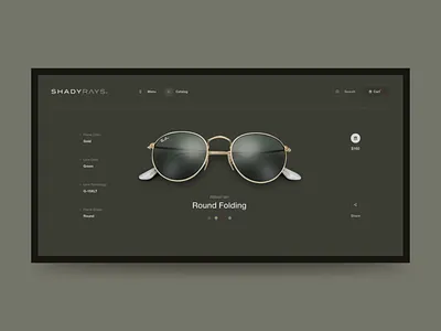 ShadyRays animation desktop fashion grid interaction layout minimal web design website