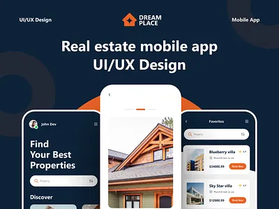 Real Estate Mobile App UI/UX Design app appdesign design mobile mobileapp real realestate u ui uiux