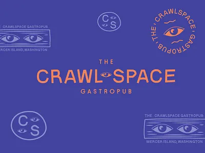 Crawlspace Logo Option 1 bar branding eyes gastropub logo restaurant